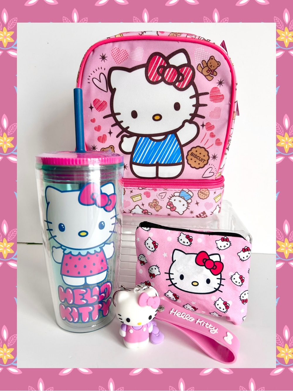 🩷(HK471) Hello Kitty Adorable 4-Piece Lunch Cooler Bundle!